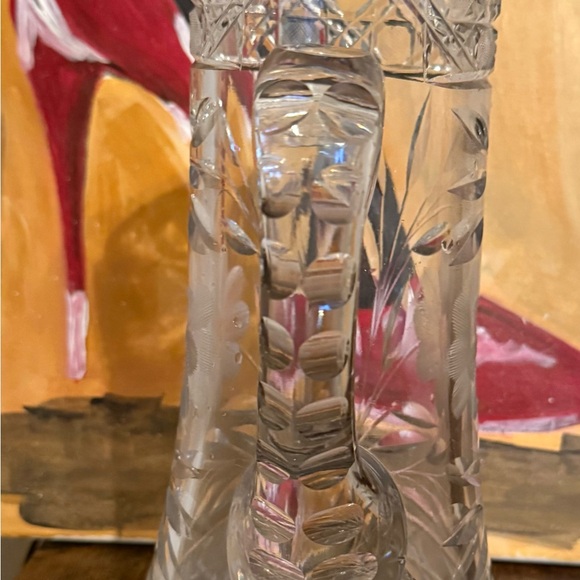 Elegant vintage 1910 American Brilliant Cut glass pitcher - Picture 3 of 6